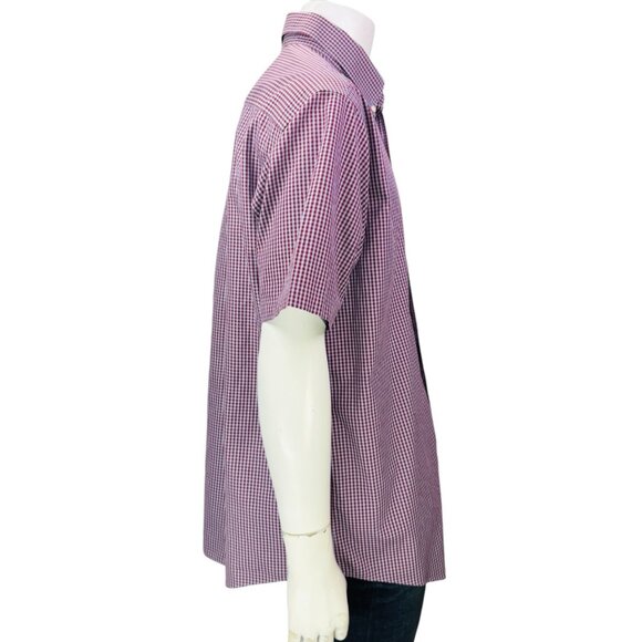 Orvis Mens Shirt Red Blue Check Short Sleeve Button Down Cotton Poplin Size L - Picture 9 of 14